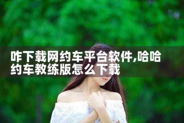 咋下载网约车平台软件